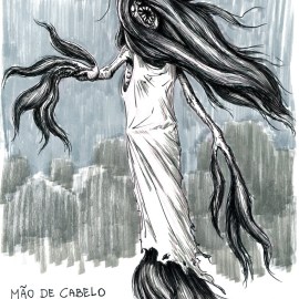 Hand of Hair, a creature from brazilian folklore. When children misbehave during the night, or urinate in the bed, they may feel a hairy touch in their sleep. It is the Hand of Hair going to punish them, sometimes through castration (!).